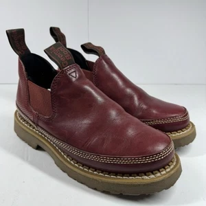 Georgia Giant Women's Romeo Slip On Leather Loafers Boots 7.5 Auburn Chestnut - Picture 1 of 11