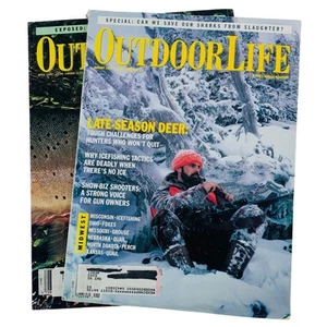 Outdoor Life Magazine Lot Of 2 Vintage 1992 Deer Hunting Trout Bass Ice Fishing - Picture 1 of 7