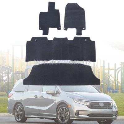 Alfombrillas de terciopelo delanteras-traseras negras antideslizantes 2018-2026 para Honda Odyssey Foto 1 de 4