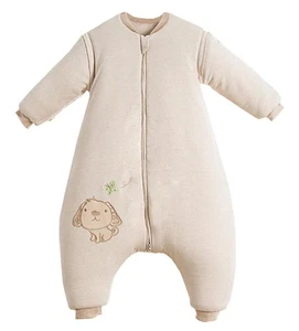 Chilsuessy Baby Winter Schlafsack mit Füßen und abnehmbar Langarm Pyjamas aus Bi - Bild 1 von 8