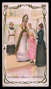 antico santino cromo-holy card  RICORDO DELLA S.CRESIMA 5 - Imagen 1 de 1