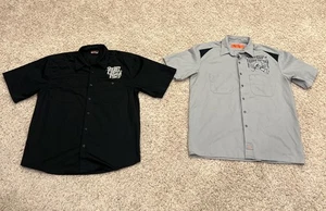 Mac Tools Vintage 90s Button Down Work Shirts Size L Black & Gray Back Design - Picture 1 of 18