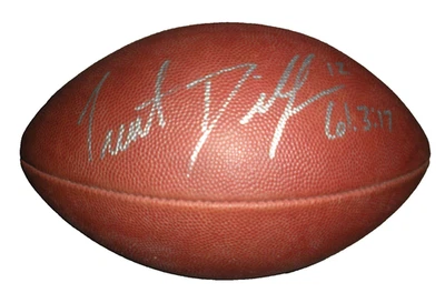 TRENT DILFER BALTIMORE RAVENS SB CHAMPS W/COA SIGNED OFFICIAL GAME FOOTBALL - Image 1 of 2