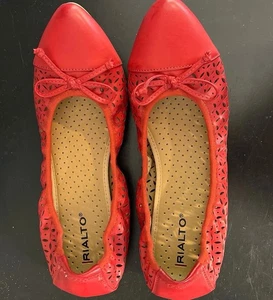 Rialto Shirlee Women’s Slip-on Ballerina Style Flat Shoe w/Bow Shoe Red sz 8.5 M - Picture 1 of 4
