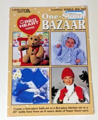 Leisure Arts One-Skein Bazaar patterns leaflet 2954 crafts - Image 1 of 4