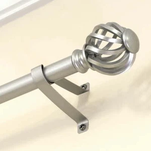 Mainstays 3/4" Satin Nickel Twist Cage Single Curtain Rod, 30 - 84", Nickel - Picture 1 of 5