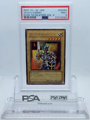 2007 YUGIOH DR04-EN065 JACK'S KNIGHT RARE PSA 9 MINT #57579099 - Image 1 of 4