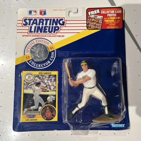 MLB Oakland Athletics JOSE CANSECO 1991 SLU Figure, Collector Coin,Trading Card Cover