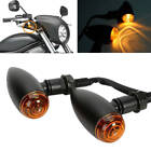 Mini Motorcycle LED Turn Signals Blinker Light Indicator Amber Lamp Matte Black