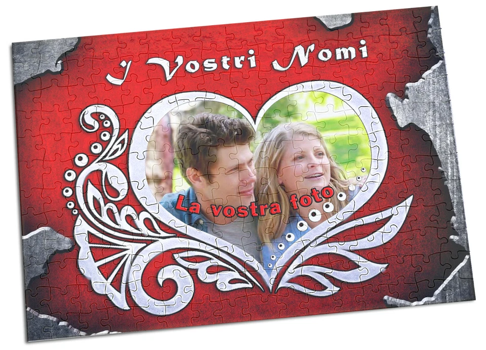 PUZZLE PERSONALIZZATO SAN VALENTINO STAMPA PERSONALIZZATA A3 29 X 42CM FOTO - Immagine 1 di 1