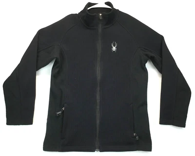 Spyder Jacket Boys XL Black Long Sleeve Full Zipper Pockets Ribbed Back Hit - Image 1 of 4