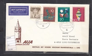 STAMPS FDC AUA FLIGHT FRANKFURT-LINZ  (L41693) - Bild 1 von 1
