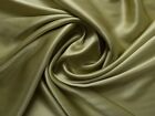 100% silk crepe satin - olive gold, top quality by the meter approx. 114 cm wide