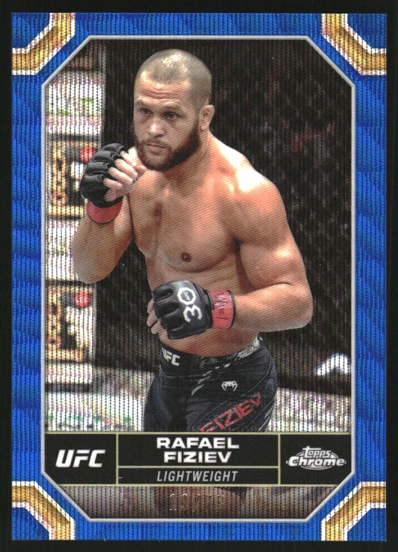 2024 Topps Chrome UFC Blue Wave Refractors #159 Rafael Fiziev /75