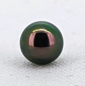 4mm Black Peacock Akoya Pearl Half-Drilled AAA+ Japanese Ex High Luster - Picture 1 of 4