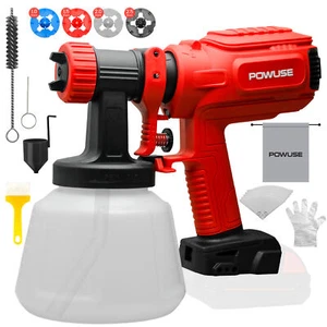 Pistola pulverizadora de pintura 1200ML HVLP 600W para batería Milwaukee M18 18V - Imagen 1 de 11