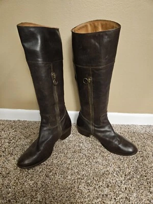 Fiorentini Baker Botas 37 Marrón Oscuro Hasta la Rodilla Cremallera Lateral Foto 1 de 4