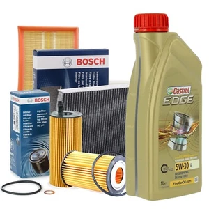Kit tagliando olio CASTROL EDGE LL 5W30 5LT 4 FILTRI BOSCH VW POLO 1.6 TDI 6R - Imagen 1 de 7