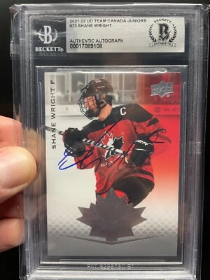 2021 Upper Deck Team Canada Juniors Shane Wright Auto PRC #73 - Image 1 of 2