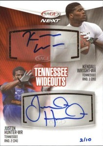 2013 SAGE Next Dual Autographs #DA54 Kendall Wright/Justin Hunter /10