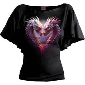 Spiral Heart Of Dragons Cute Boat Neck Bat Sleeve Top • Ships in 2-4 Weeks • ... - Picture 1 of 2