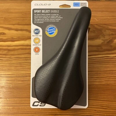 Assento selim de bicicleta preto masculino Cloud 9 sem suspensão Sport Select 49488 - Imagem 1 de 4