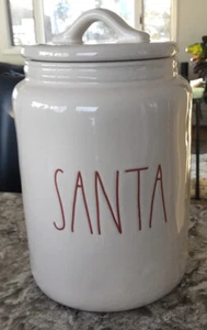 Rae Dunn Weihnachten beige SANTA Dose Keksdose mit Deckel NEU - Bild 1 von 1