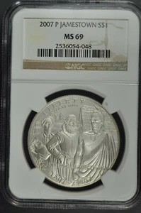 2007 P Jamestown $1 Silver 400th Anniversary coin-NGC MS 69 - Picture 1 of 2