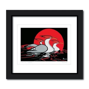 Sunset Trio by Rick Beaver Framed Art Postcard, 11"x13" Black Wooden Frame - Picture 1 of 1