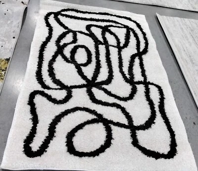 Alfombra manchada marfil/negro 4' x 6', precio reducido 1172759132 NOR202A-4 Foto 1 de 4