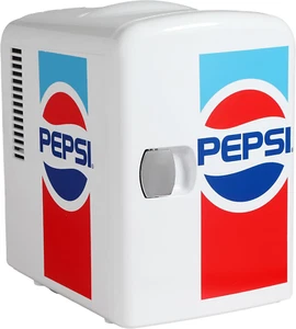 MIS138PEP Pepsi Retro Logo, Mini Portable Compact Personal Fridge Cooler, 4 Lite - Picture 1 of 6