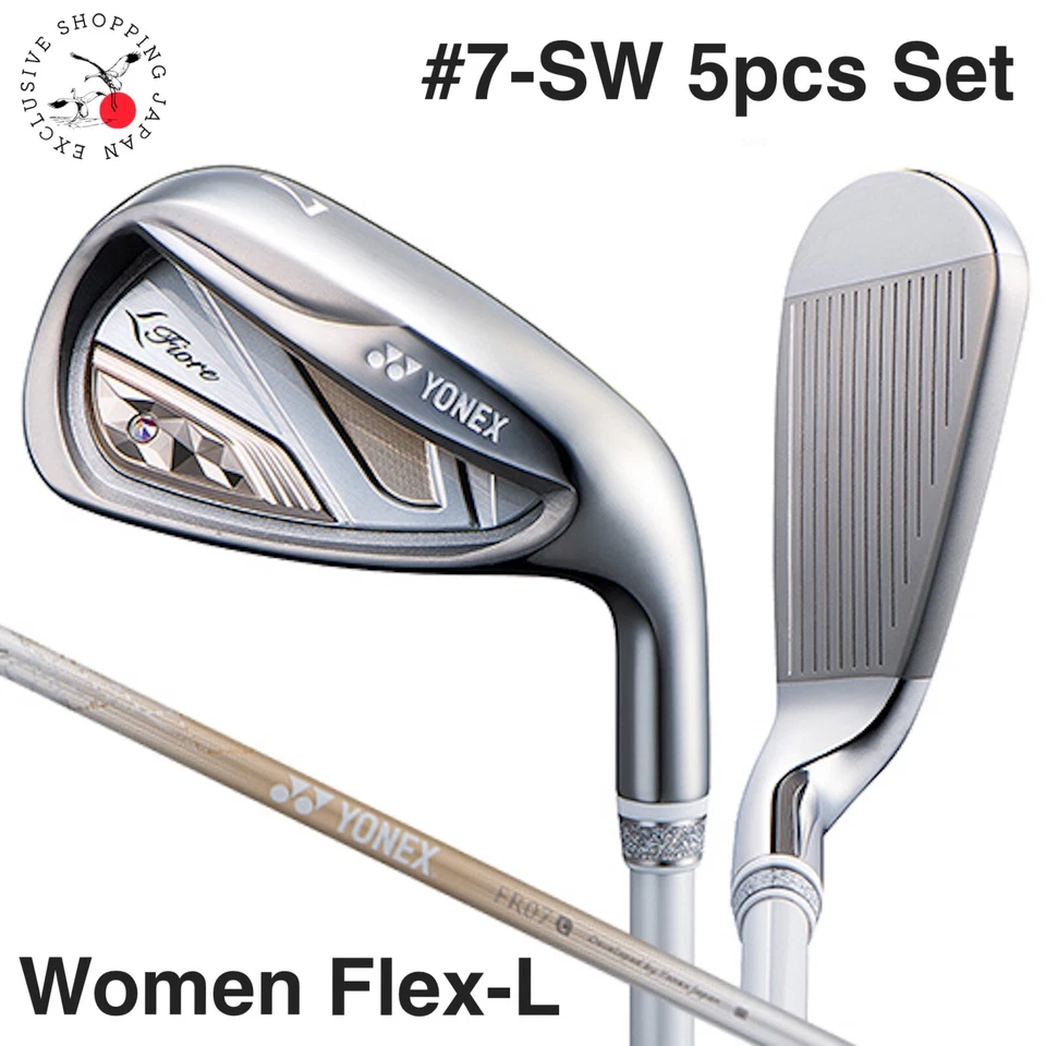 YONEX 2023 Fiore Womens Iron Clubs 5 Set #7-9.PW.SW FR07 Graphite Shaft Flex L - Image 1 of 4