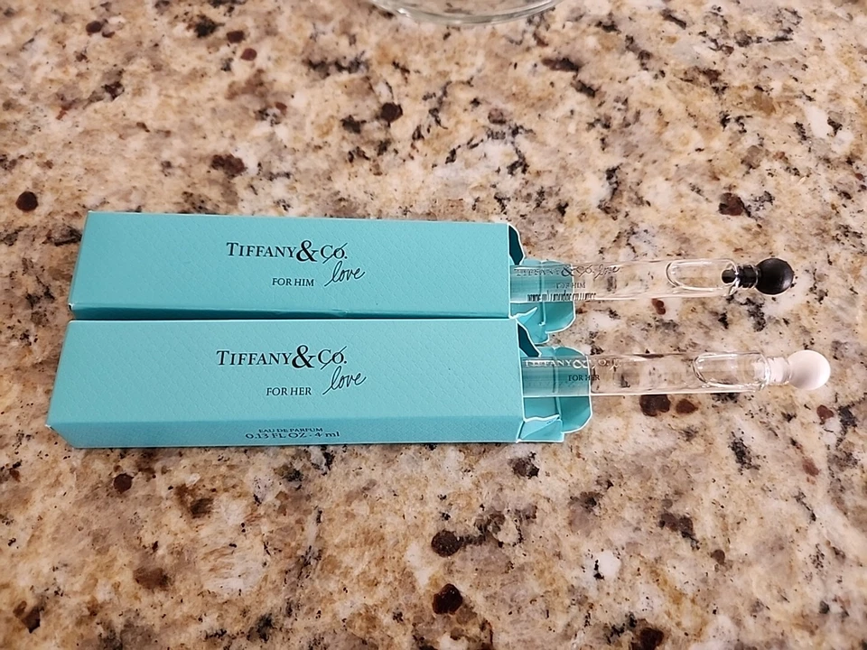 Tiffany & Co. любовь для него и ее всплеск образец флакон комплект - 4 мл / 0,13 унций каждый - Изображение 1 из 1