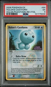 2006 Pokemon EX Holon Phantoms HOLON'S CASTFORM 44/110 Card Reverse Holo PSA 5 - Picture 1 of 2