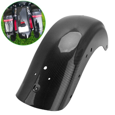 Black Carbon Fiber Rear Fender For Harley Street Glide Road King 2009-2023 Foto 1 de 4