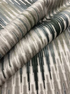 Romo Cut Velvet Chevron Upholstery Fabric- Quintero / Gunmetal 1.60 yds 7960/03 - Picture 1 of 4