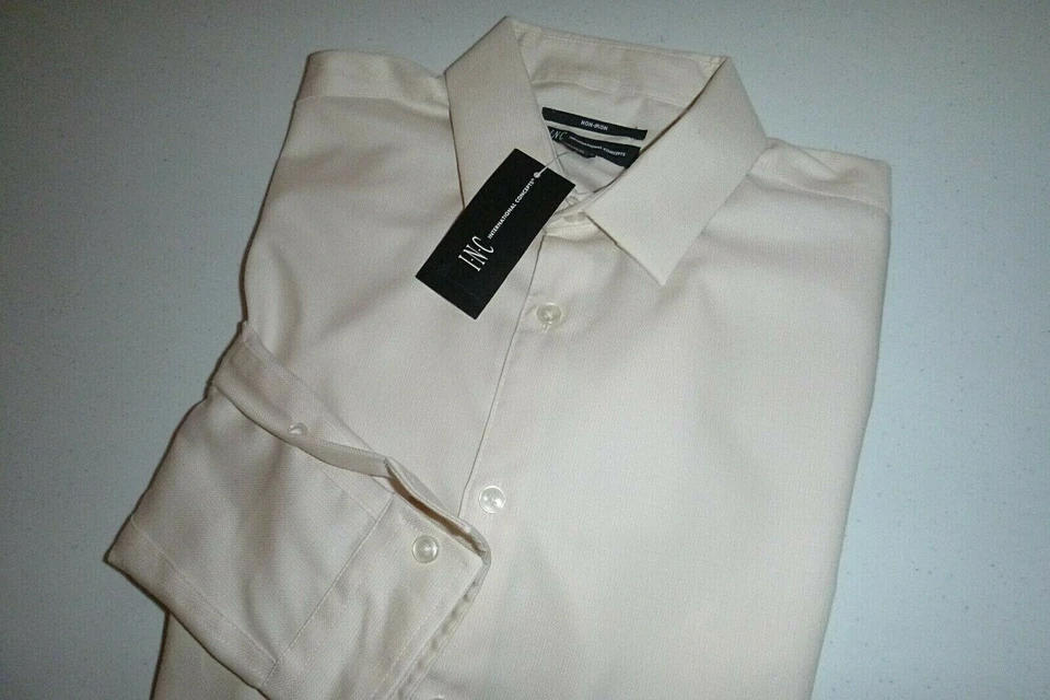 INC International Concepts Camisa de Vestir Informal Calce Regular Talla: Pequeña 14.5 - Rosa Foto 1 de 4