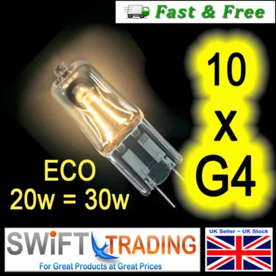 10 x G4 Bulb 12v 20W  ECO HALOGEN ENERGY SAVING (20W=30W) CAPSULE BULBS BRANDED - Image 1 of 3