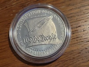 1987 S US Constitution Coin 90% Silver Dollar PROOF US Mint $1 Dollar in Capsule - Picture 1 of 2