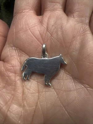 Colgante de plata esterlina con borde collie de pastoreo escocés etiqueta de perro galés 925 estampado Foto 1 de 4