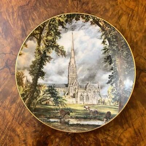 Vintage Crown Staffordshire Salisbury Cathedral Collector Plate - Imagen 1 de 2