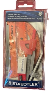 Staedtler Student Math Set, 6 Piece Zippered Pouch 557-50 WP6 Orange - Picture 1 of 2