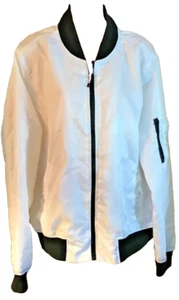 Swiss Cross Men Original Trailblazer LINED Jacket WHITE POLYESTER / BLUE TRIM M - Picture 1 of 12