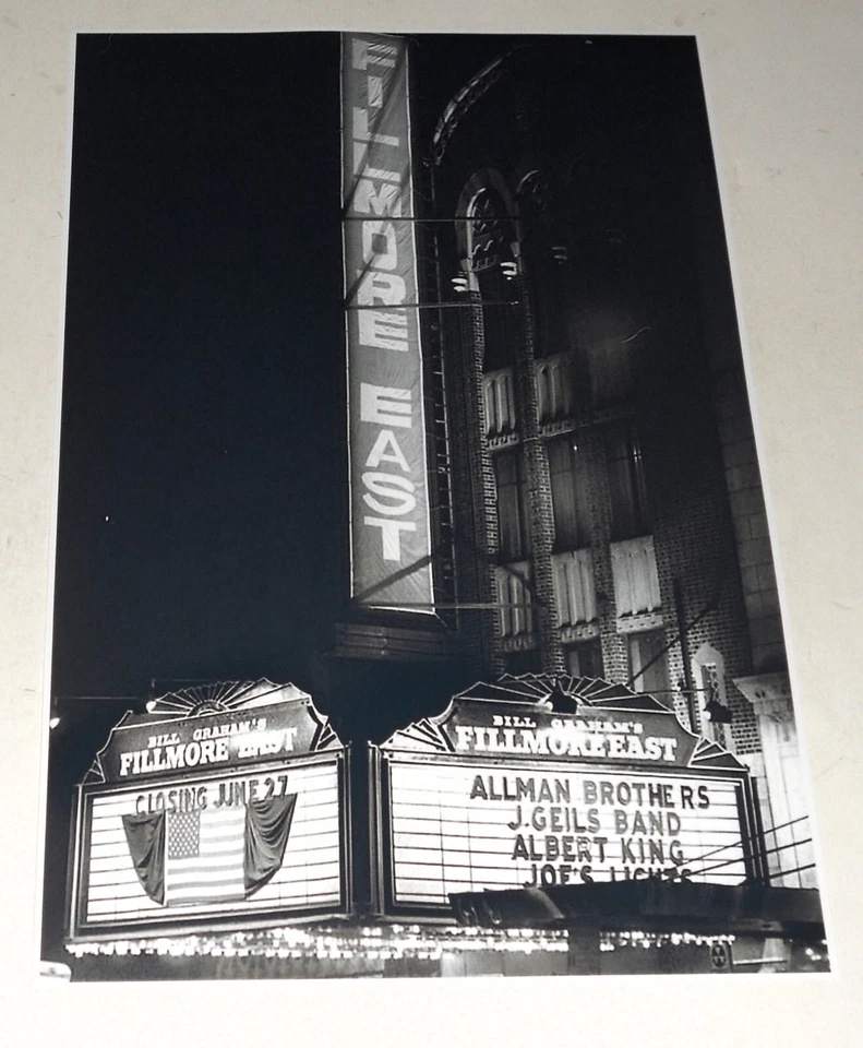 Fillmore East Bill Graham NYC '68-71 Last Concert Allman, J Geils Poster 19"x13" - Image 1 of 3
