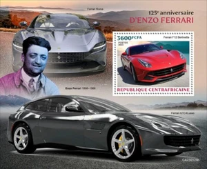 África Central - Autos Enzo Ferrari 2023 - Hoja de recuerdo de sello - CA230128b - Imagen 1 de 1