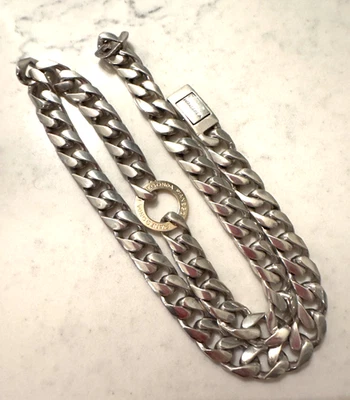 Collar Pianegonda Plata de Ley y Oro 18K Cadena Pesada .925 Italia 20' Foto 1 de 4