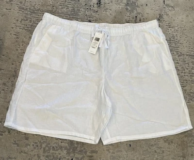Pantalones Cortos Eileen Fisher 100% Lino Orgánico Medio Muslo Nuevo con Etiquetas S2RII-P4565M Talla 3X Blanco Foto 1 de 4