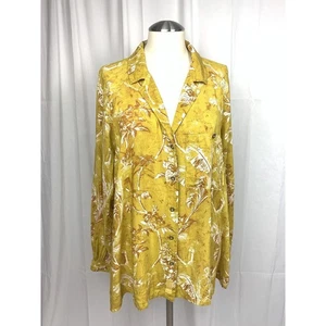 We The Free People gelb Blumen Tunika Top Button Down Boho Bluse Gr. S - Bild 1 von 14