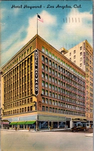Postal de colección 1951 Hotel Hayward Los Angeles CA - Imagen 1 de 2