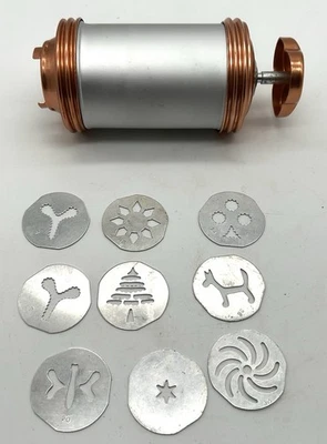 Винтажный алюминиевый пресс для печенья с 9 дисками бабочка вертушка дерево для собак - Изображение 1 из 4